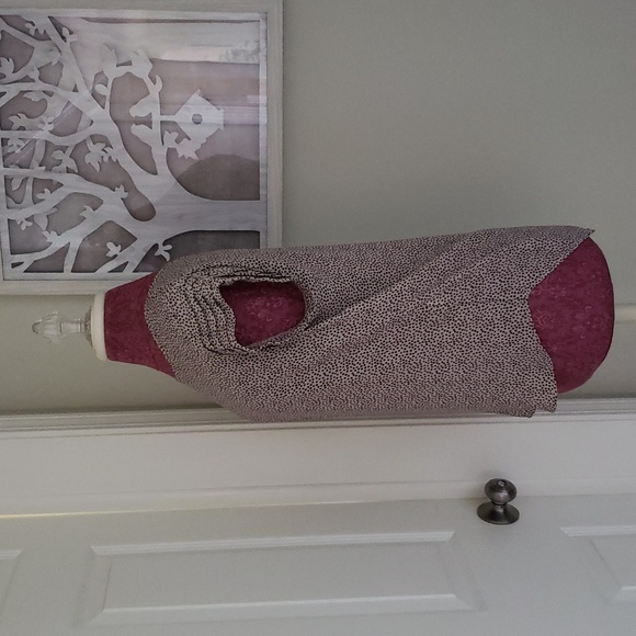 Lily White Polka Dot Blouse Size M Tan & Black - Picture 4 of 6